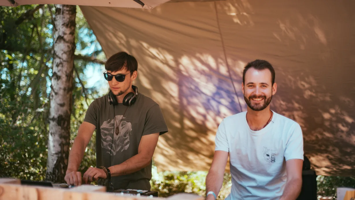 Echosmos performing a live electronic set outdoors